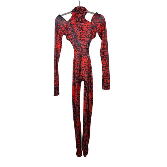 Dolls Kill Trickz n Treatz Ready For It Snake Costume Womens XS Red Jumpsuit NWT - Picture 9 of 10